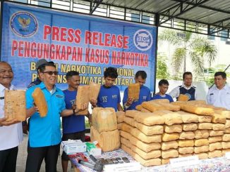 28 Oktober 2019 dalam hal ini Bidang Pemberantasan BNNP SUMUT melaksanakan kegiatan press release pengungkapan tindak pidana narkotika jenis Daun Ganja Kering Sebanyak 143 Kg Jaringan Aceh-pematang Siantar-Lampung