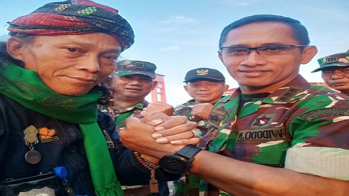 Dandim 0418 Kolonel Armed Widodo N bersama Ketua Umum Gerakan Indonesia Anti Narkotika R.Guntur Eko Widodo