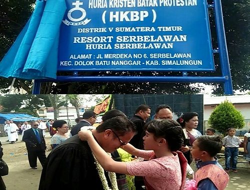 PRARSES HKBP DISTRIK V SUMATERA TIMUR RESMIKAN HKBP RESSORT SERBELAWAN