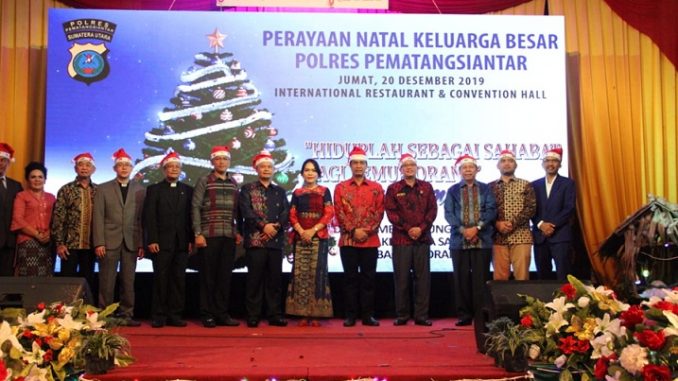 Perayaan Natal Polres Pematangsiantar di International Restaurant, Jalan Gereja, Jumat (20/12)