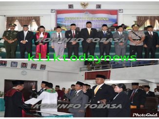 DPRD Kabupaten Toba Samosir (Toba) masa jabatan 2019-2024 dalam Rapat Paripurna DPRD Toba di gedung DPRD setempat, Jumat (17/01/2020)