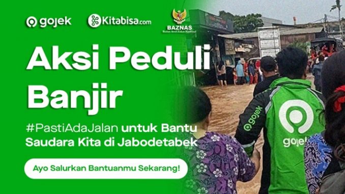 Gojek Donasi Untuk Membantu Korban Banjir Di Jakarta