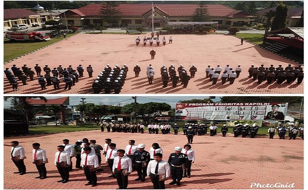 Kapolres Tobasa AKBP.Agus Waluyo S.I.K.Selain di Toba Samosir Pimpin Upacara Peringatan HUT Satpam di gelar secara serentak di seluruh Indonesia.