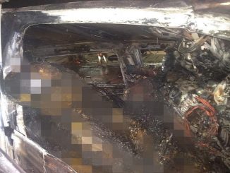 Pengemudi Hangus Terbakar di Dalam Mobil Saat Terjadi Kecelakaan Di Medan, Jumat (14/2/2020)