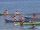 lomba dayung tradisional di kawasan objek wisata Pantai Ulak Desa Siregar Aek Nalas, Kecamatan Uluan, Kabupaten Toba, Selasa (10/3/2020).