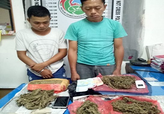 Agung dan Betmen,2 pengedar narkotika serta mengamankan 1.3 kilogram ganja Senin 30 Maret 2020 pukul 17.00 Wib.