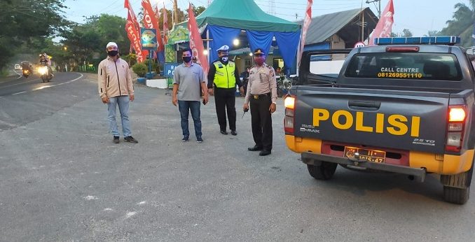 Personel Polres Serdang Bedagai menggelar patroli Asmara Subuh, Sabtu (25/4/2020) sekira pukul 05:00 WIB.