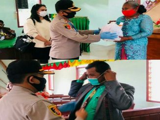 Kapolres Tapanuli Utara AKBP Jonner MH Samosir SIK melanjutkan perjalanan mengunjungi warga di Desa Bariba ni Aek Kecamatan Muara Kabupaten Tapanuli Utara (Taput), Minggu (24/5/2020)