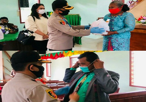 Kapolres Tapanuli Utara AKBP Jonner MH Samosir SIK melanjutkan perjalanan mengunjungi warga di Desa Bariba ni Aek Kecamatan Muara Kabupaten Tapanuli Utara (Taput), Minggu (24/5/2020)