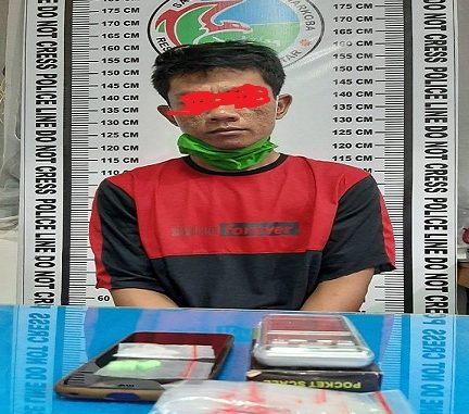 Baguk (28) beserta sabu dan ekstasi diamankan dari kos-kosan di Pematangsiantar