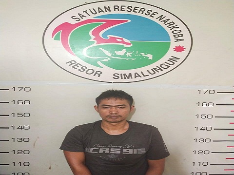 Feri (33) di ringkus Tim Opsnal Satres Narkoba Polres Simalungun, Kamis (02/07/2020) sekira pukul 18.00 WIB