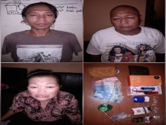 Ayah,Ibu dan Anak yang diduga mengedarkan narkoba jenis sabu di kediamannya, Dusun II, Desa Pematang Setrak, Kec. Teluk Mengkudu, Kab.Sergai, Kamis (15/7/2020) sekitar pukul 14.00 Wib.