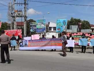 Aksi Solidaritas jurnalis kabupaten Toba, Kamis (27/8/2020), sekira pukul 10.00 Wib