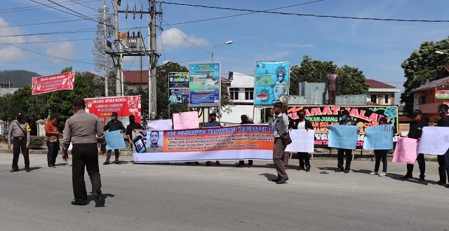 Aksi Solidaritas jurnalis kabupaten Toba, Kamis (27/8/2020), sekira pukul 10.00 Wib