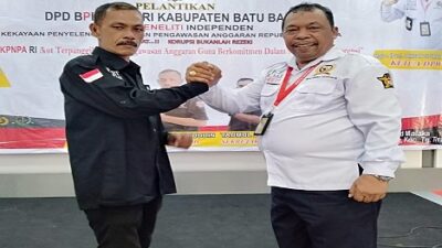 Ketua BPI KPNPA RI Sumut, Mayor (Purn) Johnson Situmorang SH dan Ketua BPI Batu Bara, Sultan Aminuddin