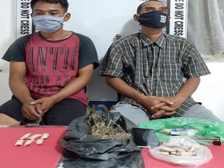 DUA terduga sindikat peredaran narkotika jenis ganja berhasil di ciduk Tim Opsnal Satres Narkoba Polres Pematang Siantar, Senin (03/08/2020) sekira pukul 19.30 WIB.