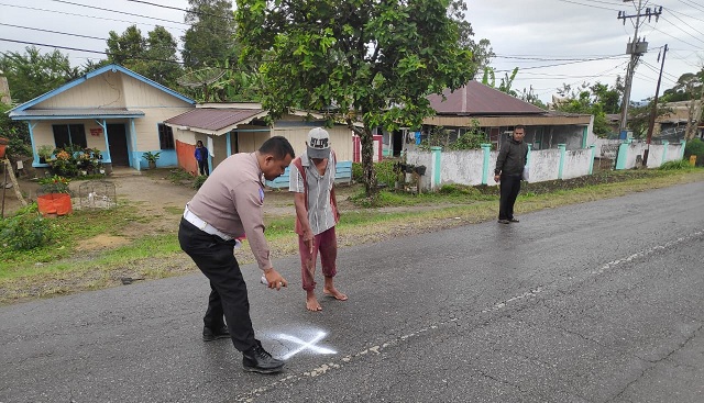 Lokasi kejadian di Km 03-04 Desa Pohan Tonga Kecamatan Siborongborong Kabupaten Tapanuli Utara Provinsi Sumatera Utara, Senin lalu (03/08/2020) sekira pukul 14.15 WIB