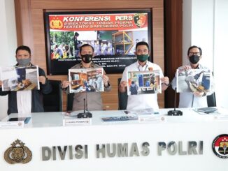 Konferensi pers di Mabes Polri, Jalan Trunojoyo, Jakarta Selatan, Kamis (13/8/2020).