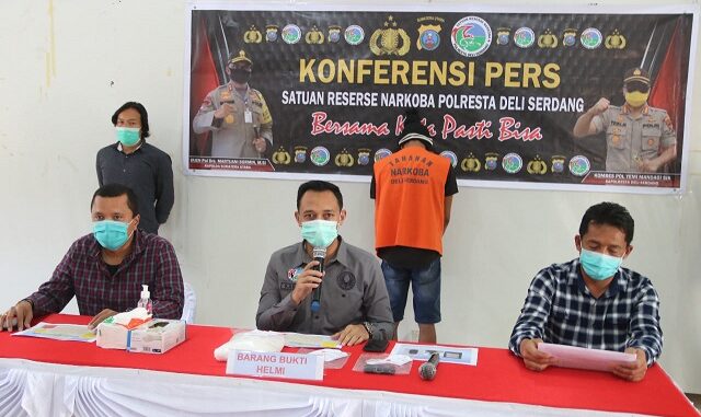 Konferensi Pers Satres Narkoba Polres Deli Serdang