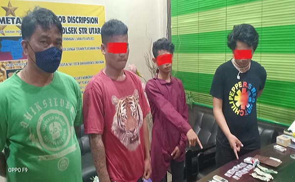 Tiga pemuda diamankan ke kantor Polsek Siantar Utara-Pematangsiantar