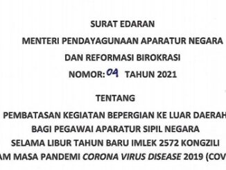 Pembatasan mobilitas bagi ASN ini tercantum dalam Surat Edaran Menteri PANRB No. 4/2021