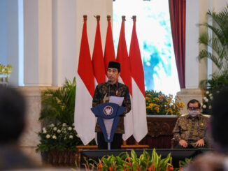 Presiden Jokowi meresmikan PT Bank Syariah Indonesia Tbk., Senin (1/2/2021) siang, di Istana Negara, Jakarta. (Foto: Humas/Ibrahim)