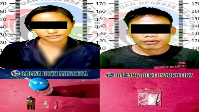 Polres Way Kanan Amankan Dua Pelaku Diduga Pengedar Sabu di Warung Unang Lupa