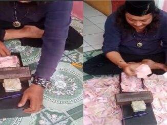 Viral video pria di Bekasi gandakan uang (Tangkapan layar)