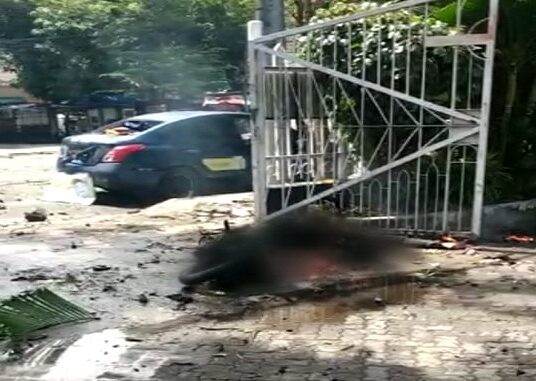 Screenshoot photo Situasi pasca bom bunuh diri di depan Gereja Katedral, Makassar