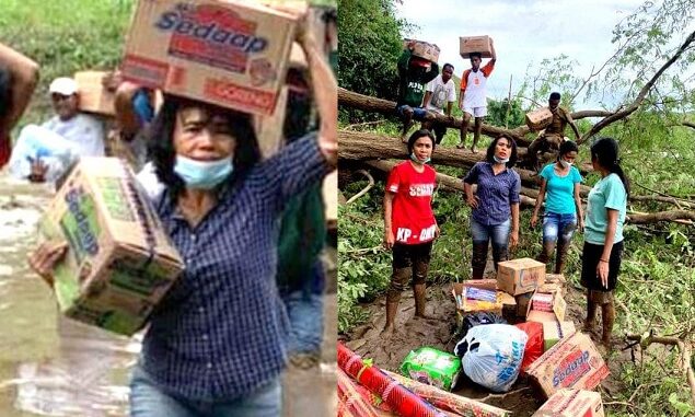 Istri Bupati Sumba Timur, Merliaty Simanjuntak, Berjibaku Selamatkan Korban Banjir.