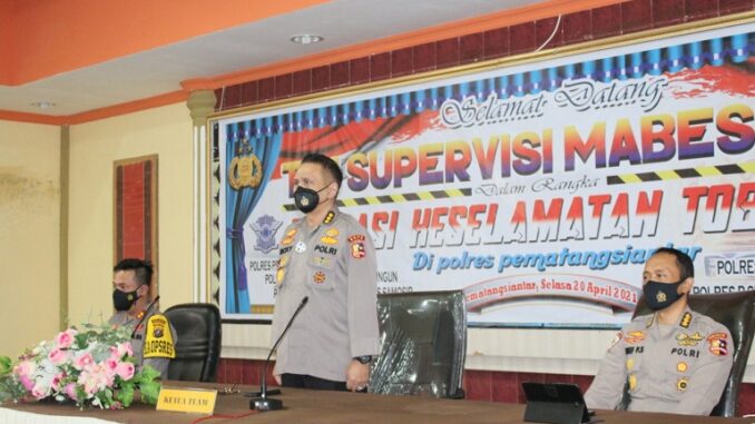 Polres Pematangsiantar Terima Kunjungan Tim Supervisi Mabes Polri "Ops Keselamatan Toba 2021"